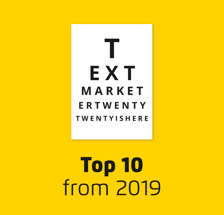 Eye test style poster with title top 10 from 2019