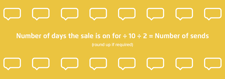 Business mobile solution Number of text messages to send calculation