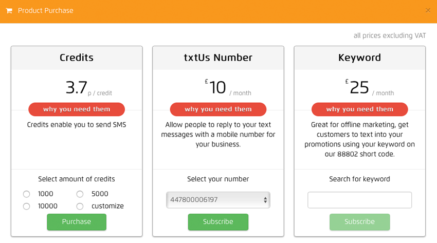 Buying SMS marketing messages