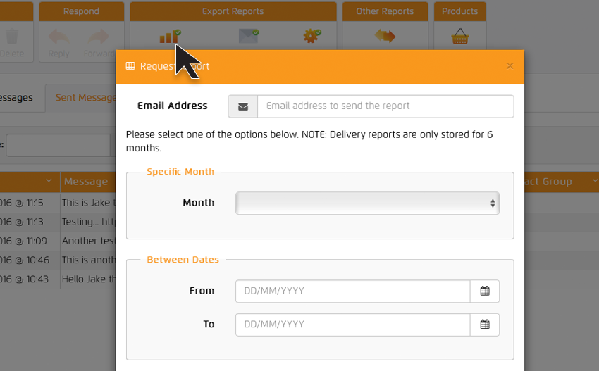 Exporting-reports Exporting delivery reports