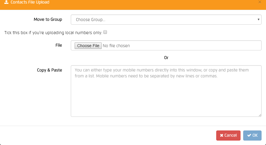 File Upload Message Box File Upload Message Box