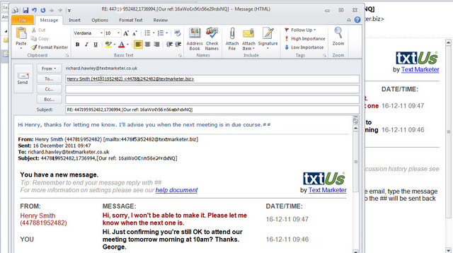 Reply by email to sms Email to SMS reply
