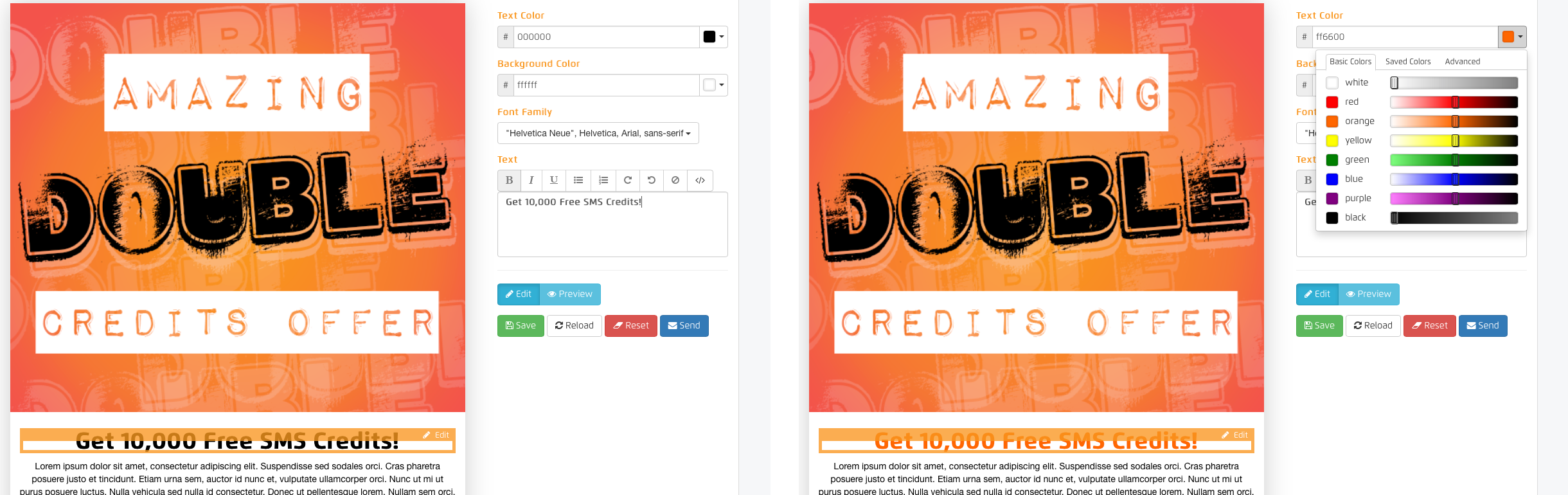 Changing header text & colour