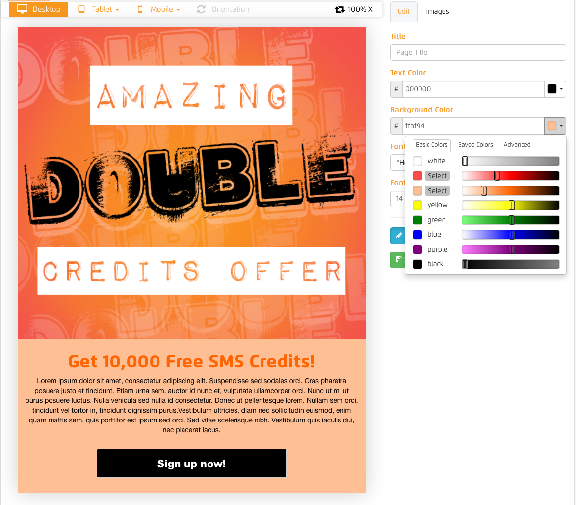 Change background colour