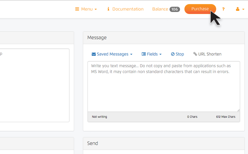 Purchase SMS marketing credits 