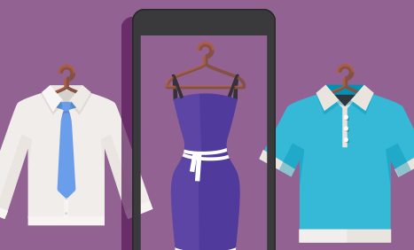 Illustration of retail clothing items