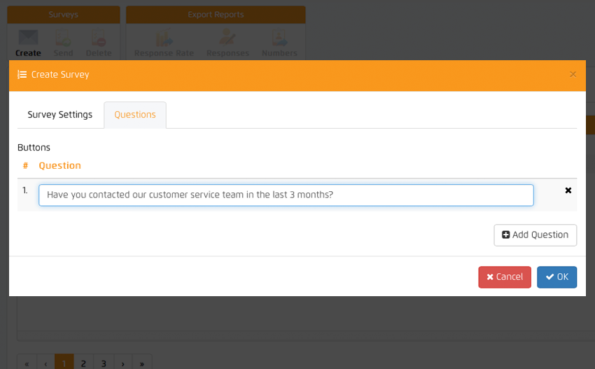 SMS survey questions