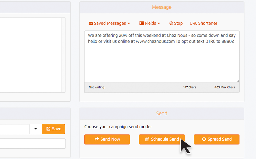 Schedule-send-messages Schedule send SMS marketing messages