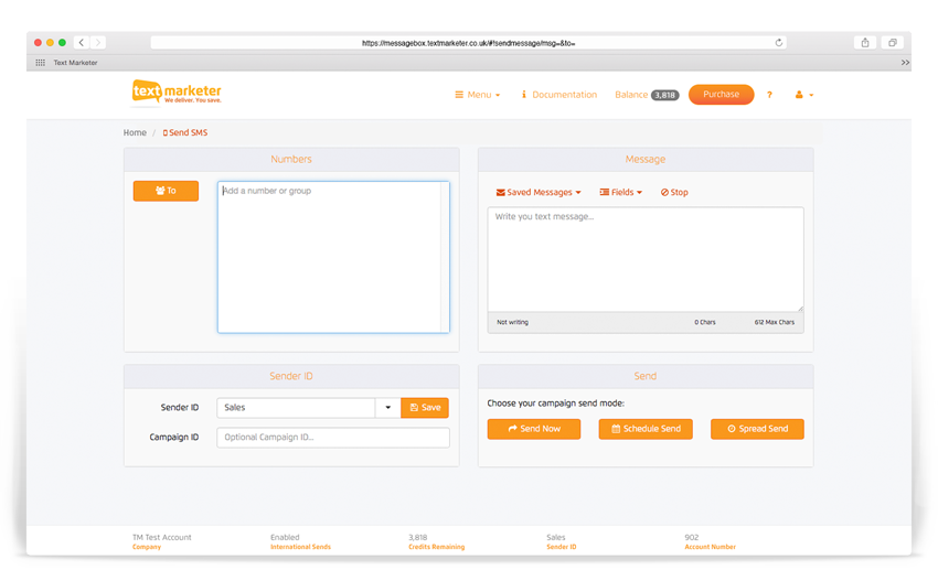 How to send SMS in Message Box | Text Marketer