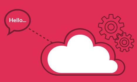 Illustration of cloud and cogs
