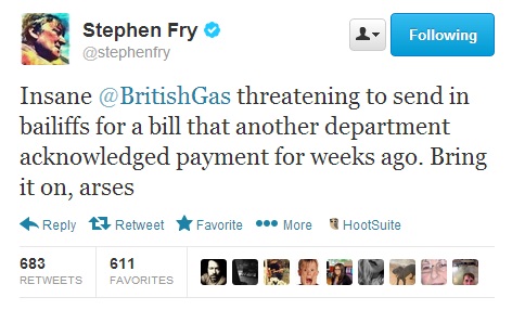 Stephen-Fry-British-Gas-tweet Stephen Fry Tweet