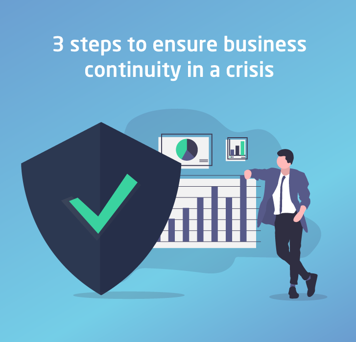 Illustration of businessman leaning against a graph