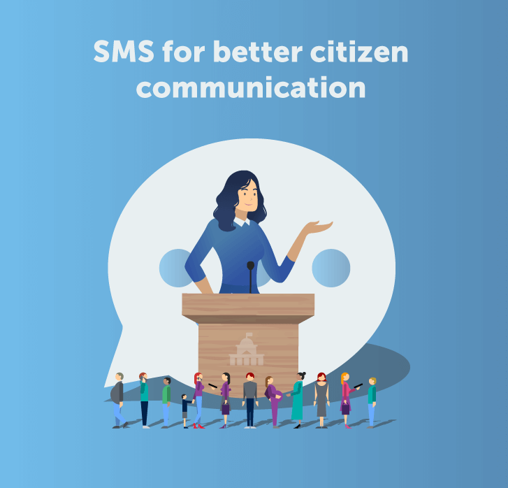 Female government official giving speech at podium