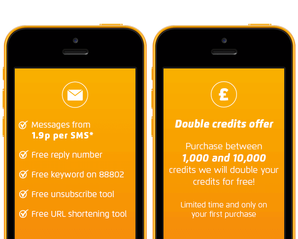 Double credits offer 1.9p SMS