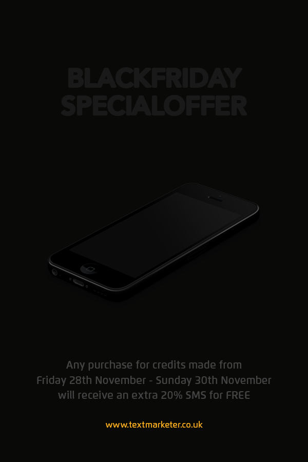 Text_Marketer_BFOffer 20% Free SMS offer Black Friday