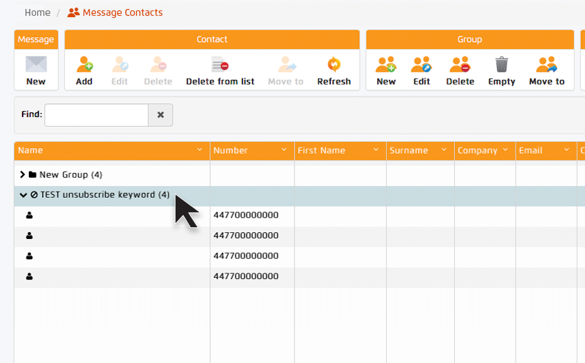 Unsubscribed-numbers Unsubscribed numbers