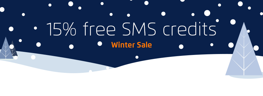 Winter-sale 15% free SMS credits - Winter Sale