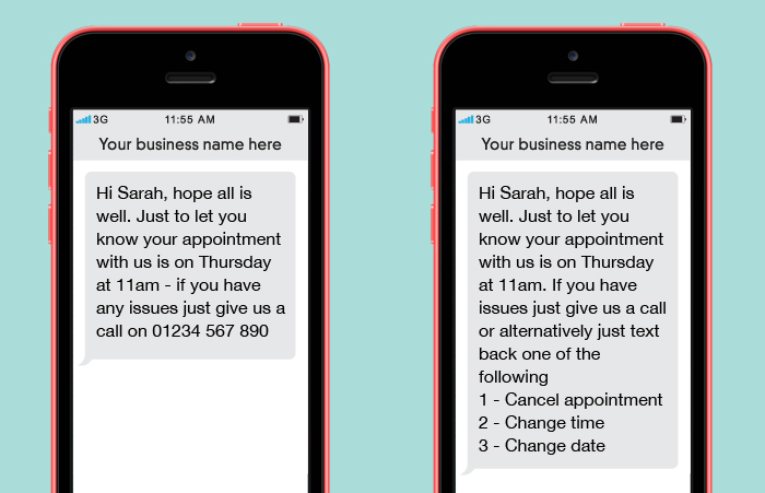 missed appointments, mobile marketing, business SMS, 